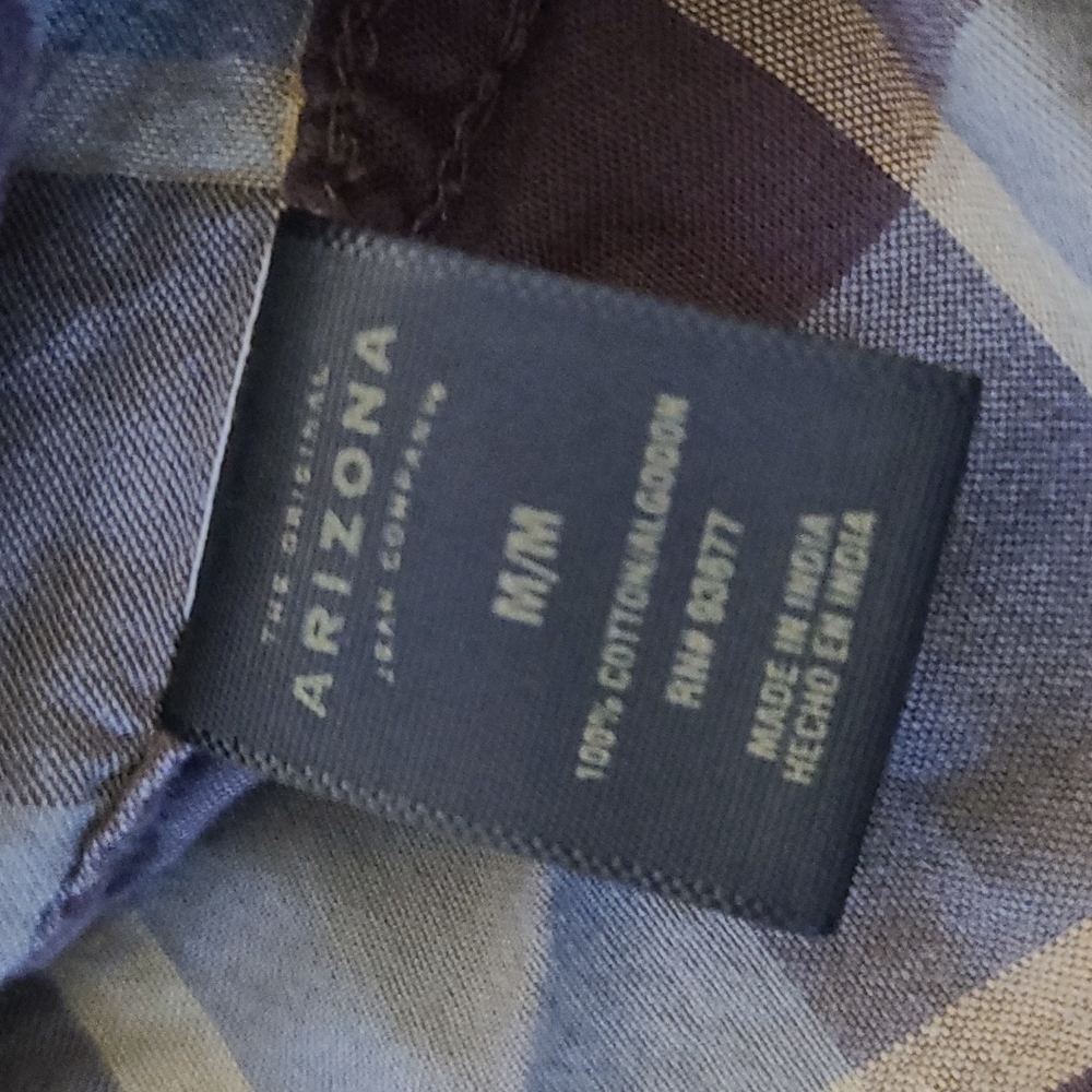 Arizona Men's Plaid Long Sleeve Shirt sz M - Picture 3 of 6